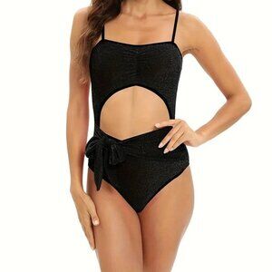 One-piece Crystal Backless Swimsuit